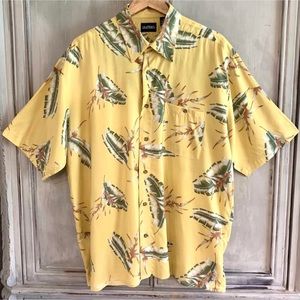 Puritan Vintage Yellow Hawaiian Camp Shirt Sz L